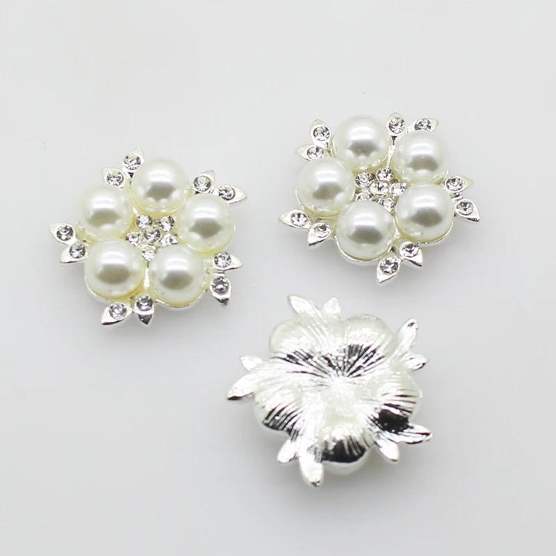 Sale Price Metal Alloy Buttons 10pcs/lot 23mm Sewing Handwork Diy  Rhinestones Decoration Silver Accessories