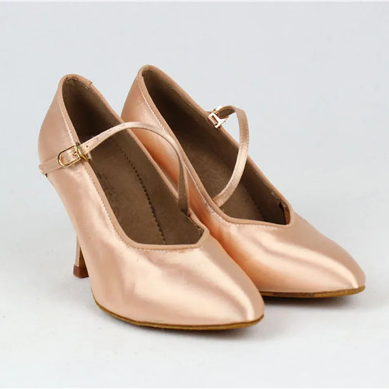 Closed Toe BD138 Frauen Stardard Tanzen Schuhe Weiß Fleisch 2,5 zoll Stabile Praxis Latin Ballroom Dance Schuhe Für Mädchen – Detail 10