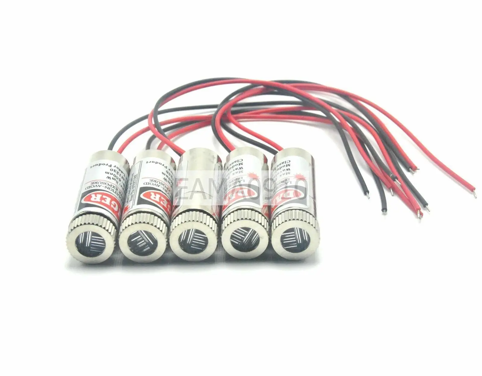 5pcs Focusable 3-5V 650nm 5mW Red Laser Cross Diode Module 12x35mm w/Driver-in