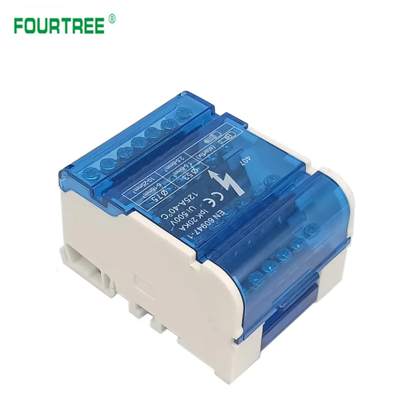 1PCS Junction Modular Screw Universal Wire Electrical Connector Din Rail Terminal Block Power Distribution Box 4Rows 7Holes