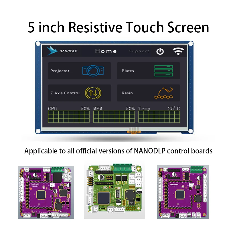 

Резистивный сенсорный экран 5,0 дюйма, 5 дюймов, подходит для LCD/DLP/SLA NANODLP system, аксессуары для 3D-принтера