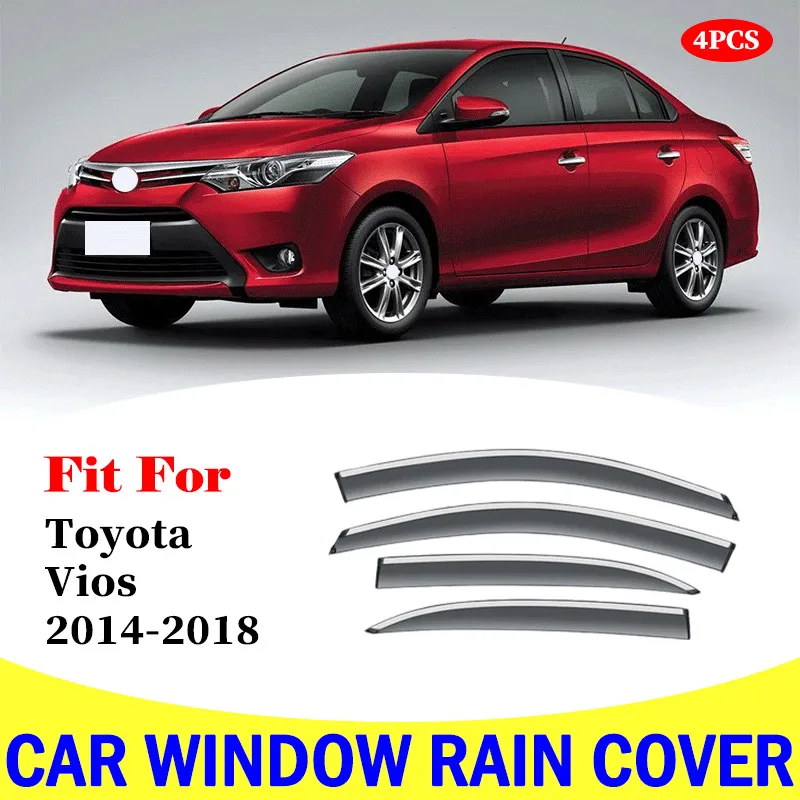 

Автомобильные аксессуары для Toyota Vios 2014-2018, козырек от дождя на окно, козырек, защитный козырек от дождя и солнца, дефлектор, навесы, укрытия