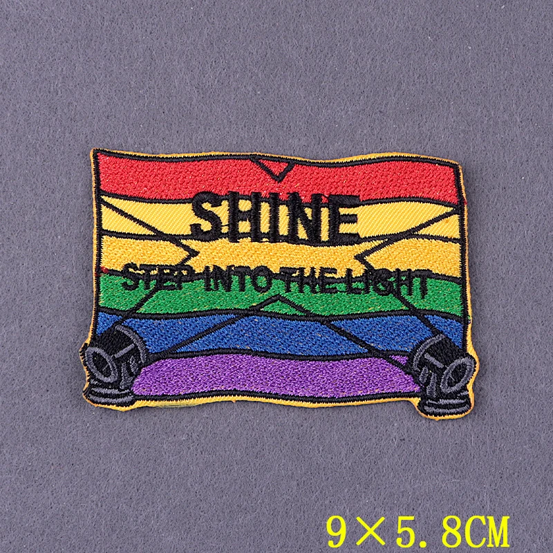 DIY Iron On Patch LGBT Patches On Clothes Gay Pride Badge Embroidery Patch On Clothing Rainbow Flag Patches For Clothing Stripes