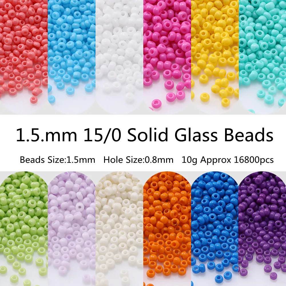 1.5mm Solid Colors Glass Seed Beads With Spacer Czech Beads Diy For Jewelry Making Fitting Garment Sewing Accessories 1680pcs