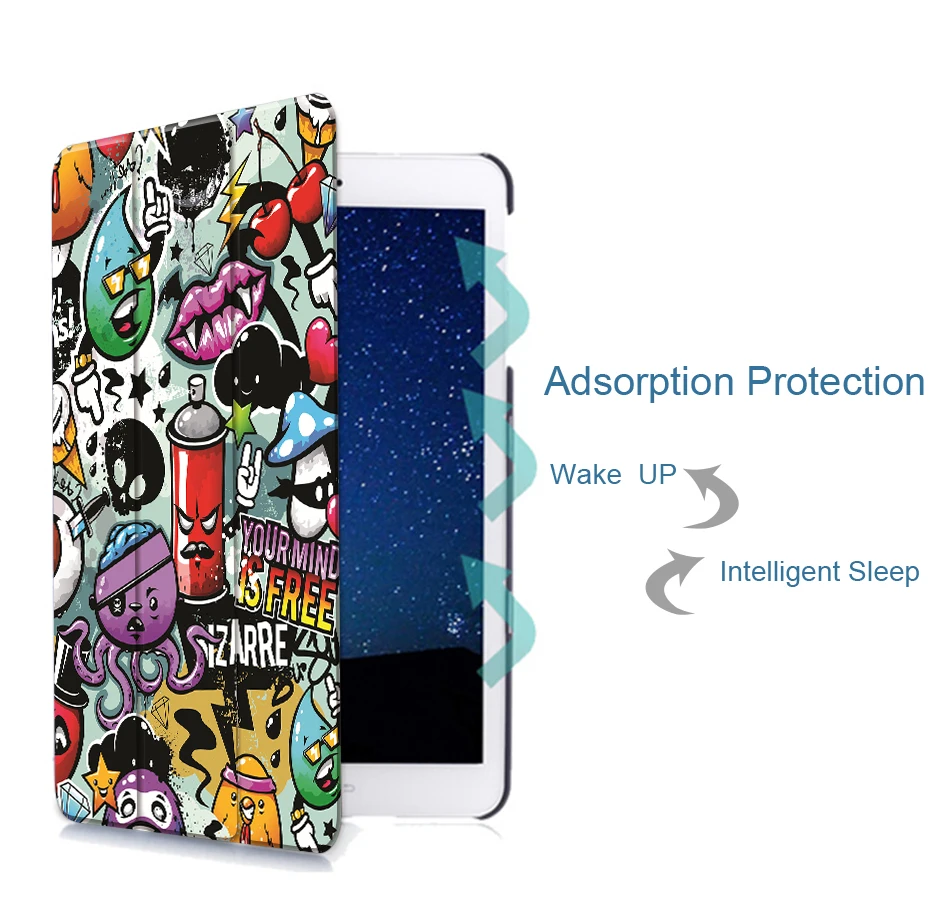 Imagem -03 - Mtt Capa Estilo Tablet Grafite para Ipad Pro 12.9 2023 2023 pu Couro Capa Dobrável com Suporte Desenhos Animados Capinha para A1584 A1652 A1670