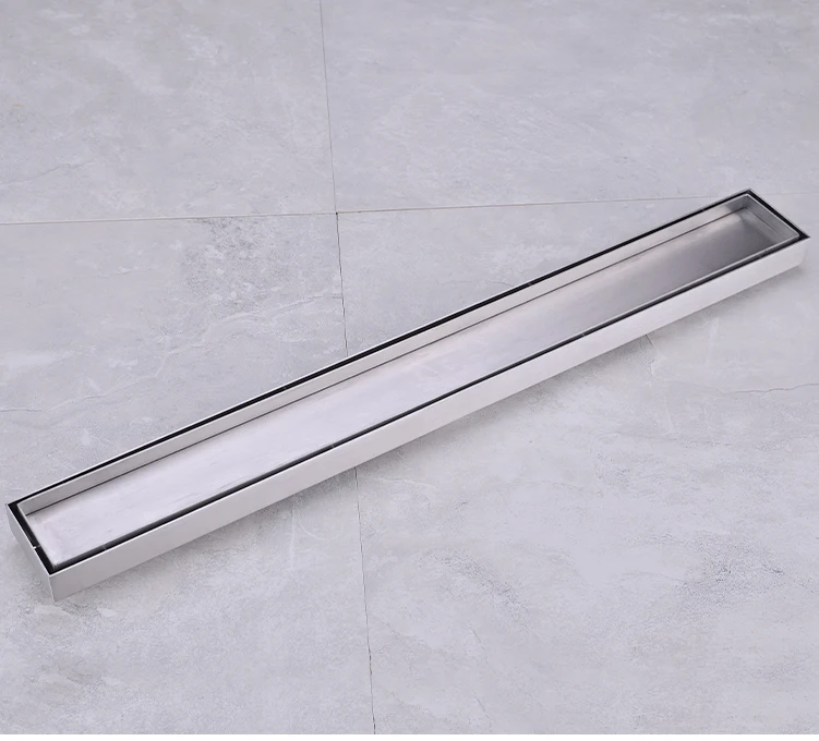 600mm Floor drain Brushed  top quality 304 stainless steel rectangle bathroom shower room drainer Invisible Insert ceramic tile