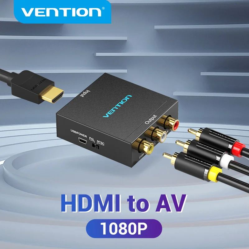 Przewód przedłużający HDMI do konwerter AV 1080P HD CVSB 3RCA AV na HDMI konwerter do inteligentny telewizor-top Box z przewód zasilający USB HDMI