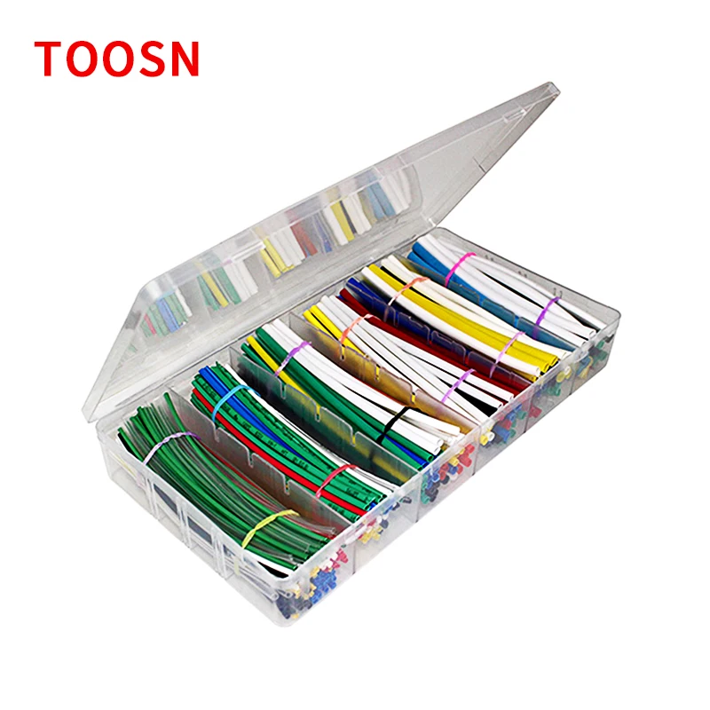 TOOSN 315 Pcs Shrinkable Tube Kit with Box Heat Shrink Sleeve Guaina Termorestringente Termoretractil 7 Colors Diameter 1-3.5mm