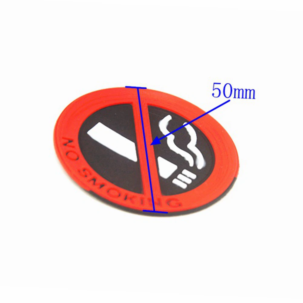 5pcs Universal Rubber NO SMOKING Sign Tips Warning Logo Stickers Car Taxi Door Decal Badge Glue Sticker Promotion car styling view 6