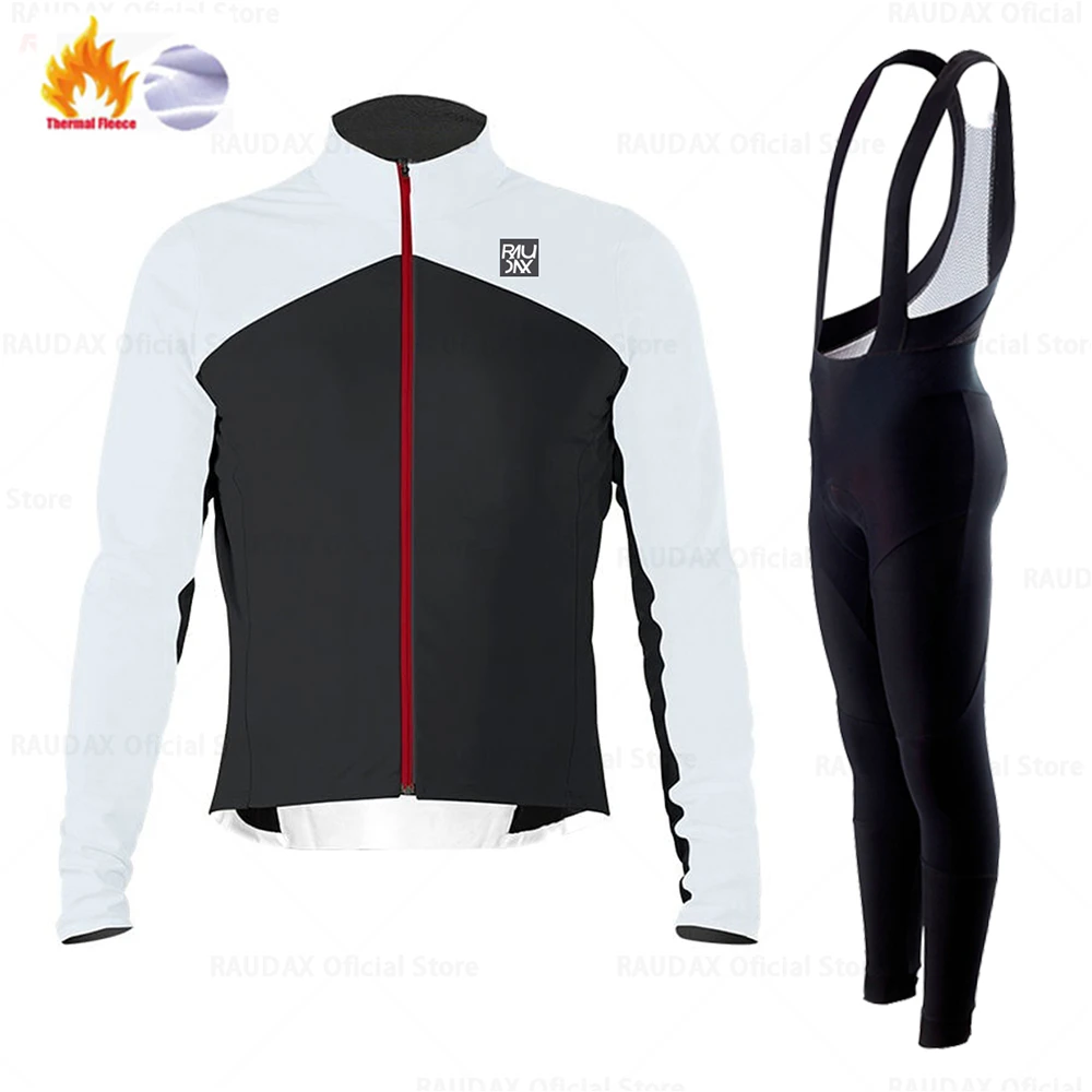 

Winter Cycling Jersey 2025 Raudax Sports Team Thermal Fleece Cycling Clothing MTB White Cycling Jackets Ropa Ciclismo Verano
