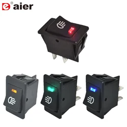 1PC KCD4 Rocker Switch ON-OFF 2 Position 4 Pins LED 12V 35A Automobile Refitting Fog Lamp Switches With Light