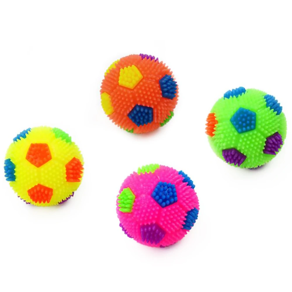 Luminous Bouncing Ball Pet Dog Puppy LED Ball Light Up Flashing Play Toy Chasing Bounce Spiky Ball Pet Interactive Toys