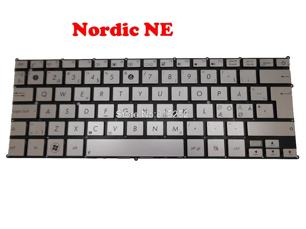 Laptop Keyboard For ASUS BX21 BX21E Without Frame Silver LA Latin America/Slovenian SL/NE Nordic Sweden Iceland Denmark Norway