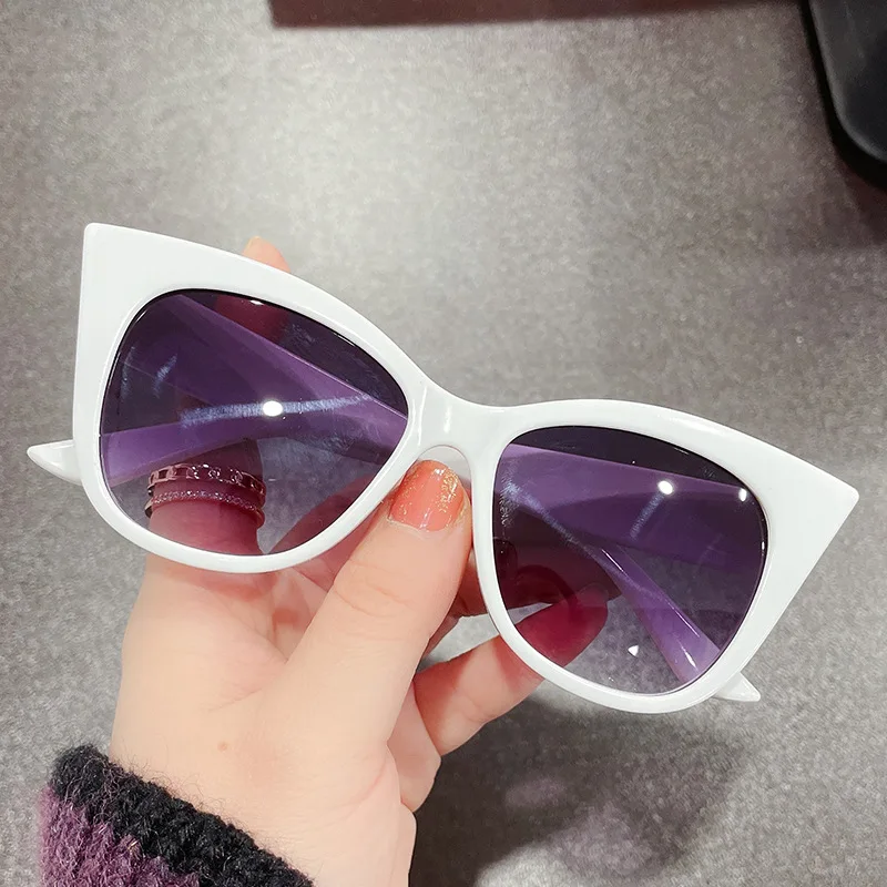 OIMG-gafas de sol con forma de ojo de gato para mujer, anteojos de sol femeninos de gran tamaño con degradado, de diseñador de lujo, UV400