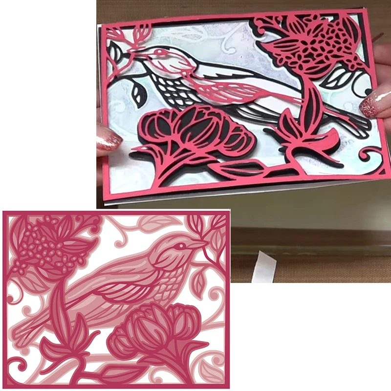 

Spring Bird&Flowers Metal Cutting Dies Bird&Flower In Spring Dies Cuts For Card Making 2020