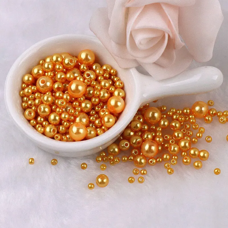 Sharplace Faux Loose Pearl Beads ABS Decoration No Holes Beads In Bulk For Crafting Toys Bracelet Multicolor 1300pcs 5mm