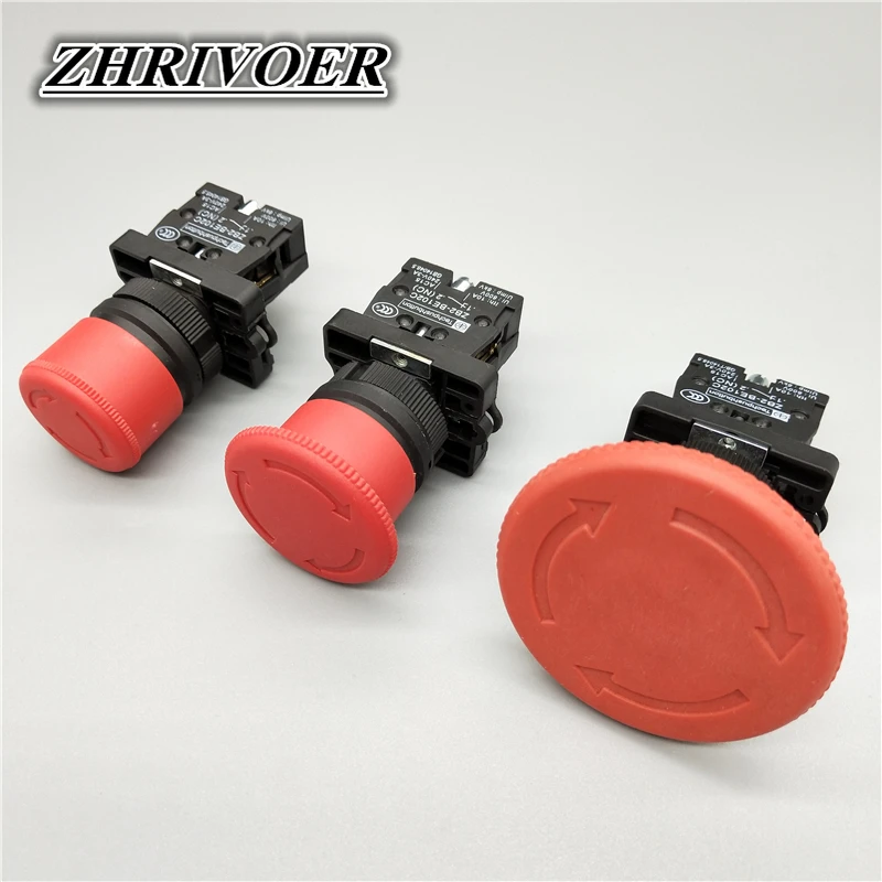 22mm XB2-ES542 XB2-ES442 XB2-ES642 NC 10A/415V Red Mushroom Emergency Stop Switch Push Button Switch