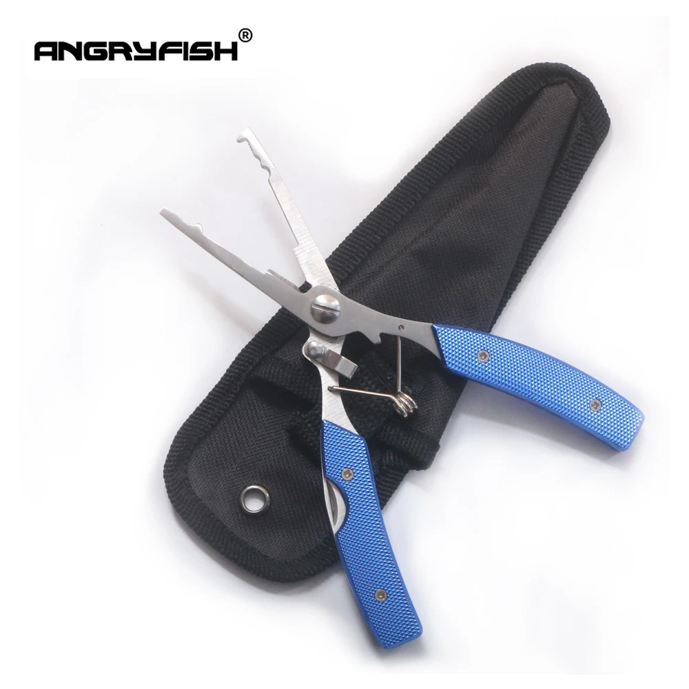 ANGRYFISH Hot Sale Fishing Tools Aluminum Hand Cut Line Hook Lure Bait /Scissors Fishing Plier Black L4