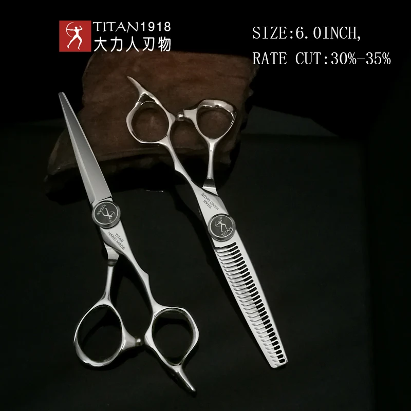 TITAN professionele kapper schaar kapper schaar haar knippen dunner set van 5.5/6.0/6.5.7.0 inch japan440c staal