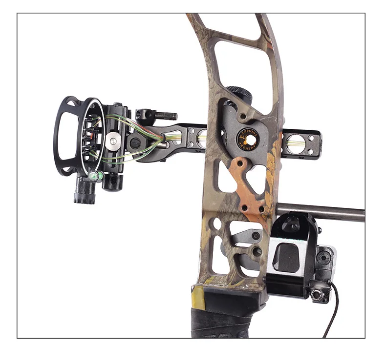 5 Pin Bow Sight for Compound Bow Long Pole Micro-Adjust 0.019 Optical Fiber Archery Accessory TP7550