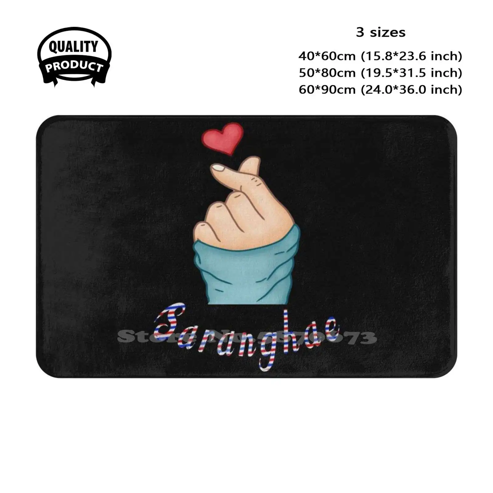 Korean Drama Finger Heart Saranghae Kpop Soft Cushion Home Carpet Door Mat Car Rug Kpop Oppa Cute Korean Hwaiting ? ? ?