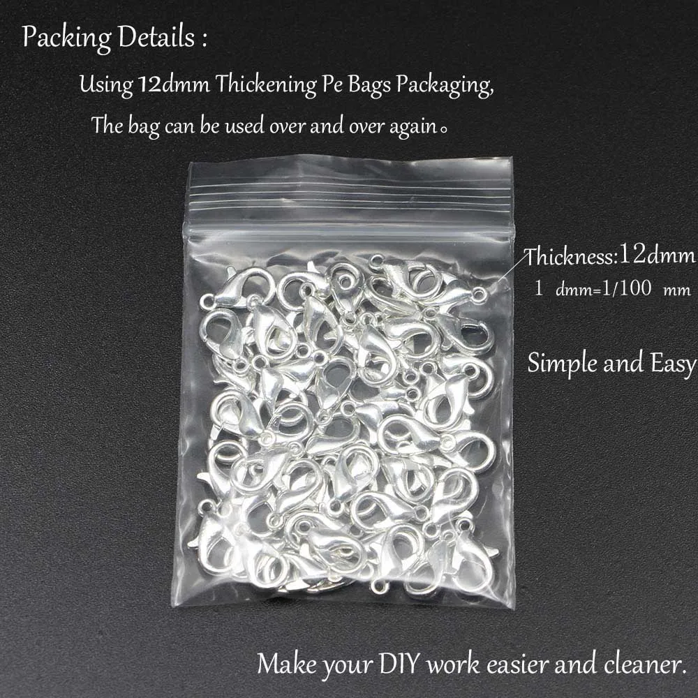50 teile/los 10 12 14 16mm Gold Legierung Armband Karabiner Haken Für DIY Halskette Kette Stecker Schmuck Finden liefert – Detail 23