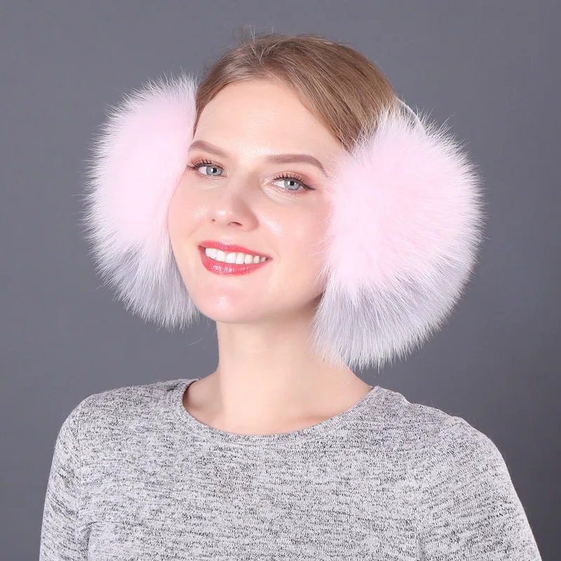 

Fashion Adult Winter Earmuffs Fox Fur Women Men Lovers Ear Warmer Plush Plain Teenage Student Girl Ear Muffs Earflap Earmuffs