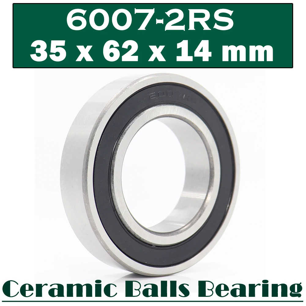 

6007 Hybrid Ceramic Bearing 35*62*14 mm ( 1 PC ) Bicycle Bottom Brackets Spares 6007RS Si3N4 Ball Bearings