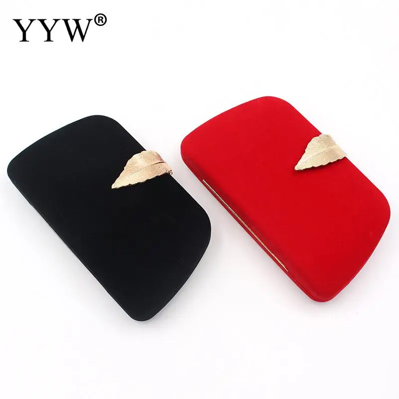 Smooth Solid Velour Wedding Bridal Party Purse Clutch Bag with Metal Leaf Clasp New Arrival Exquisitely Women's Clutch Bag 2024