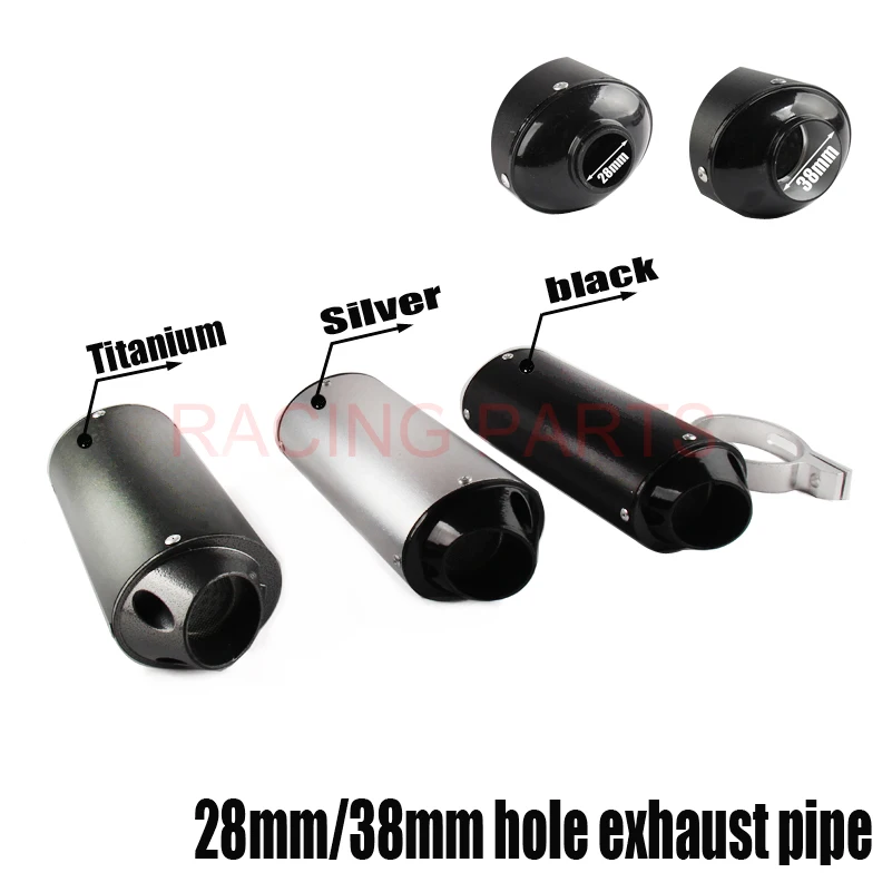 38mm 28mm Motorcycle Exhaust Muffler Tip Pipe for 125 150 160cc Dirt Pit Bike ATV black Grey Kayo BSE