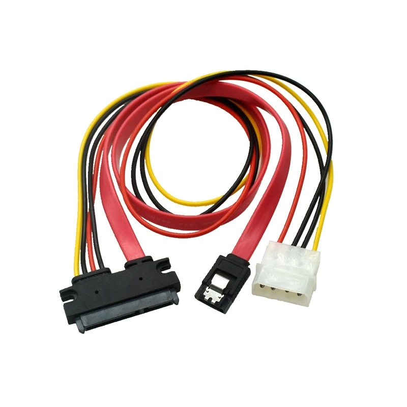 Cable SATA 22pin 7+15pin Female to SATA 7Pin Female with Molex IDE 4Pin Power Computer Cable Cord 50cm for 2.5 3.5 HDD