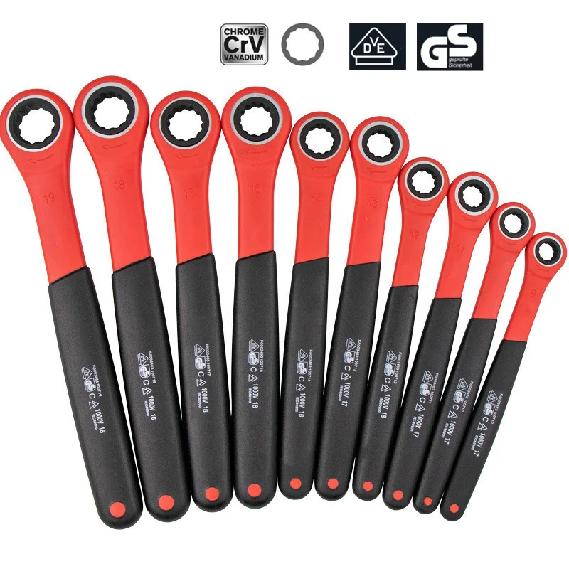 German VDE Certified 1000V Insulated Torx Ratchet Wrenches Electrician Special Quick Wrench Set,Automobile Motorcycle Tool Kit