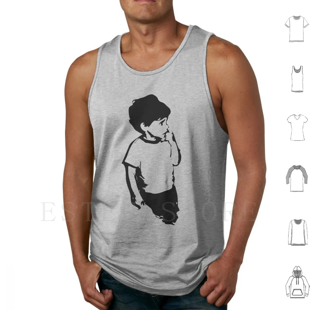 Nosepick Tank Tops Vest Sleeveless Boy Cute Middle Finger Little Nose Nosepick Picking Snot
