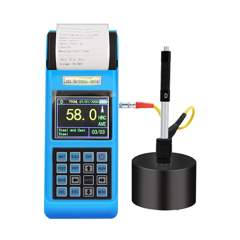 Hot Sale Hardness Impact Tester with Printer Color Screen HL,HB,HRB,HRC,HRA,HV,HS High Precision Leeb Hardness Tester