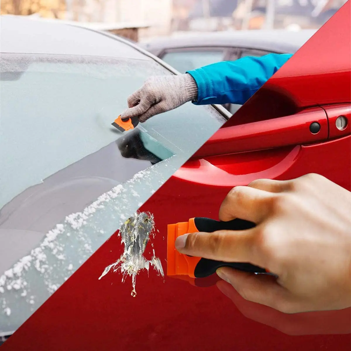 Removedor de pegatinas de pegamento de vidrio para ventana, de limpieza automática raspador de maquinilla de afeitar, película de envoltura de