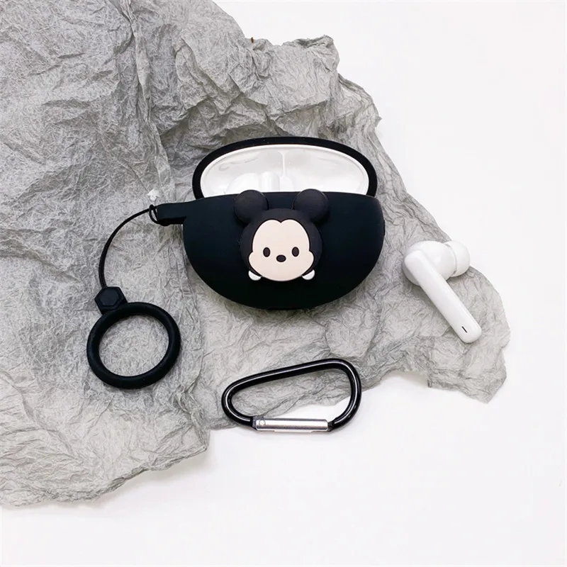 الكرتون ديزني سماعة سيليكون غطاء القضية لهواوي Freebuds 4i سماعة حامي شل اكسسوارات ل Freebuds 4i مع هوك