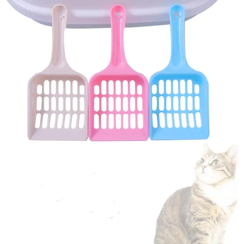 

Home Easy to Clean Plastic Cat Litter Scoop Portable Cat Cleaning Shovel Pet Poop Waste Scoop LX8009