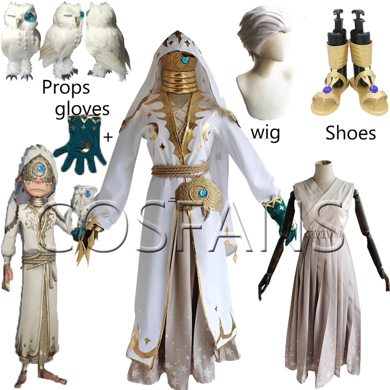 Game Identity V Prophet Eli Clark Cosplay Costume Halloween Costumes for Women and Men Christmas Fancy Party Dress Wigs shoes