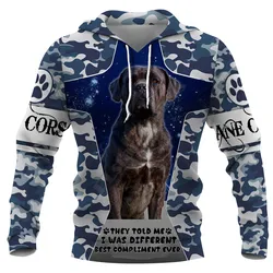 Sudaderas con capucha de cana de camuflaje Corso 3D, jersey estampado para hombres y mujeres, sudaderas divertidas para perros, ropa de Cosplay de moda, suéter