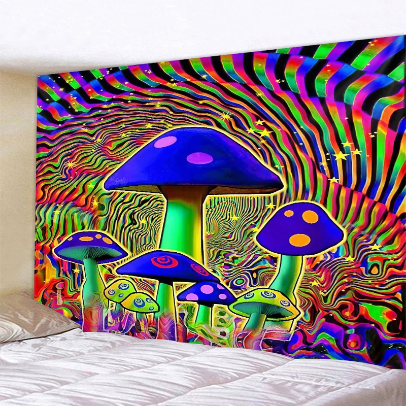 

Psychedelic Mushroom Tapestry Mandala Wall Hanging Boho Gypsy Witchcraft Hippie Home Decor Kawaii Room Fabric Wall Decor