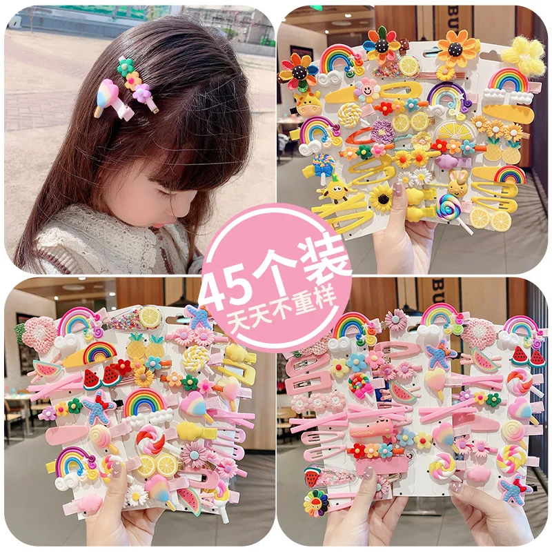 Girls Cute Cartoon Ice Cream Unicorn Hair Clips Kids Lovely Hairpins Headband Barrettes Children's Hairpin Hair Accessories 2021