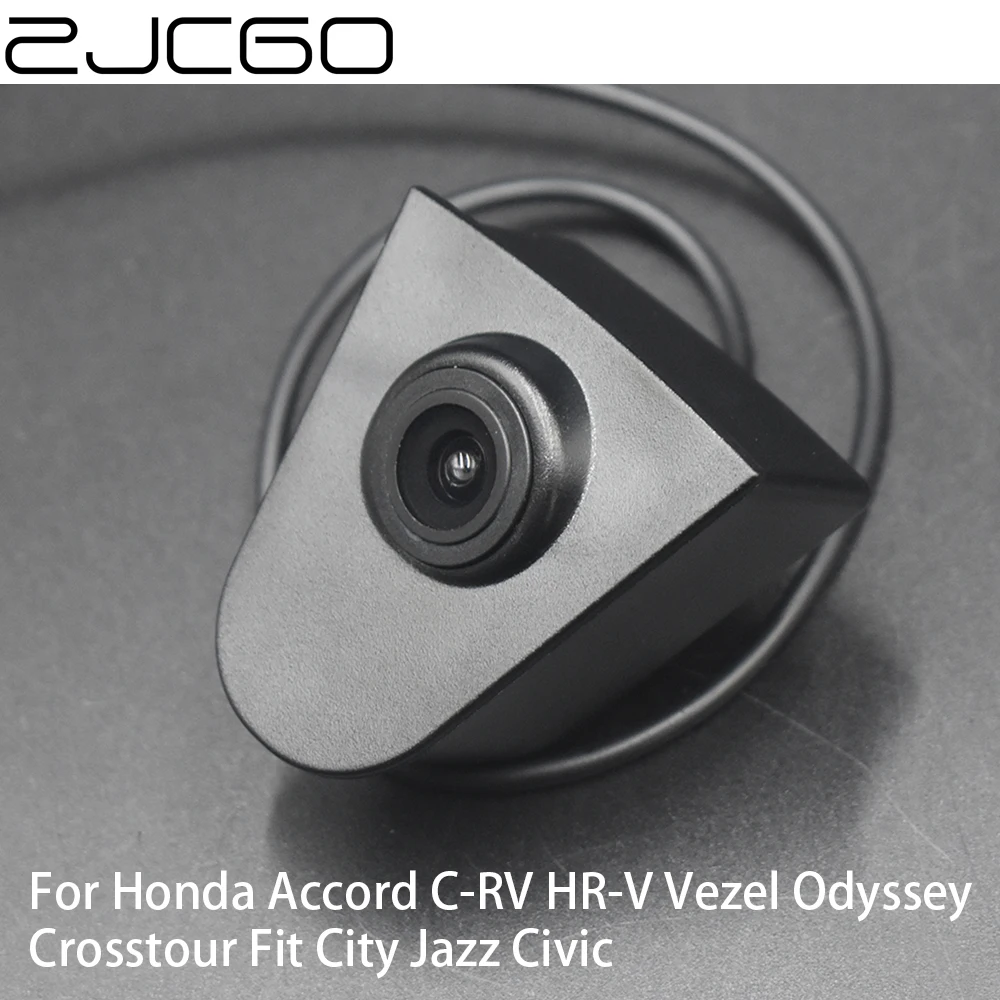 ZJCGO Car Front View Parking LOGO Camera Positive Image for Honda Accord C-RV HR-V Vezel Odyssey Crosstour Fit City Jazz Civic