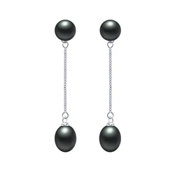 HENGSHENG New Simple 925 Sterling Silver Drop Dangle Earrings Double Natural Freshwater Pearls Fashion Jewelry For Wedding Women