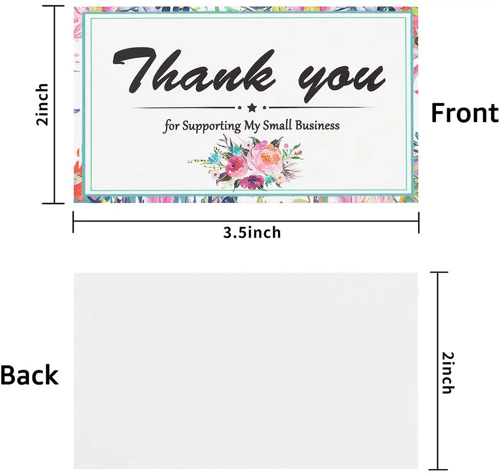 50Pcs/Pack Thank You Card Labels With Grateful Card For Supporting My Small Business Decoration DIY Gift wrapping card