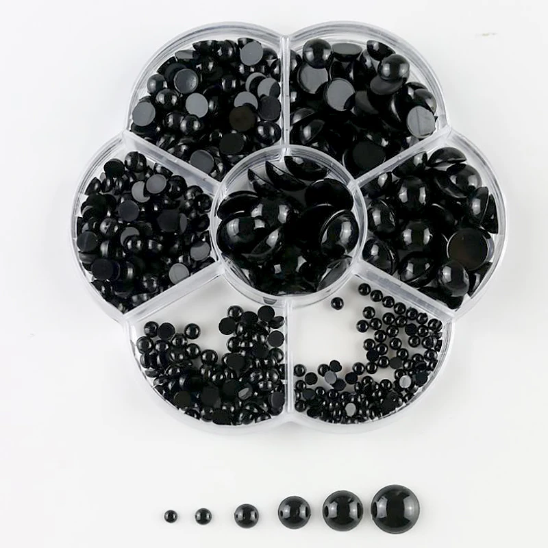 3-12mm 500pcs Round Flat Black Safety Eyes Plastic Eyes for Dolls Making Toys for Teddy Bear Dolls Eyes Amigurumi Doll