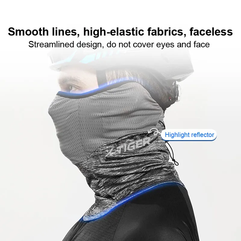 X-TIGER Cycling Face Mask Anti-UV Anti-sweat Breathable Running Fishing Bandana Ice Silk Sun Protection Sports Scarf Face Mask