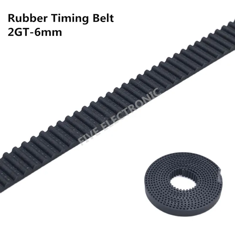 

2GT-6mm Rubber Toothed Open Synchronous Timing Transmission Belt for 3D Printer