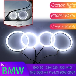 Angel Eyes Kit 6000L Cotton White Ring Light For BMW E60 E61 520i 525i 530i 540i 545i 550i M5 Pre LCI 2003-2007