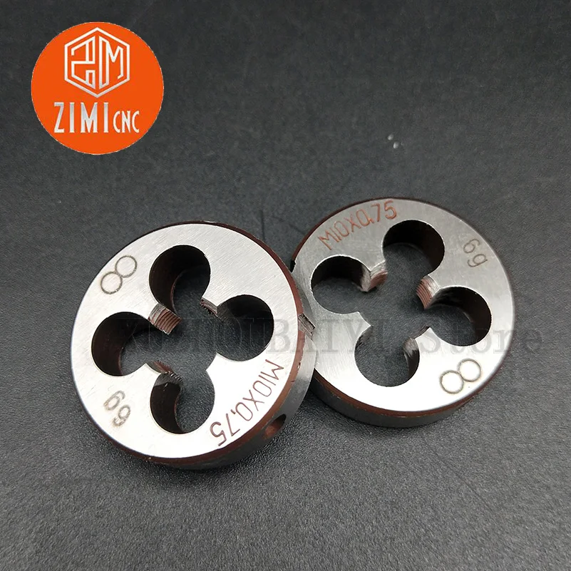 2pcs M10×0.75 round die M10*0.75 right-handed circular tapping mold hand tool set 0.75mm fine teeth