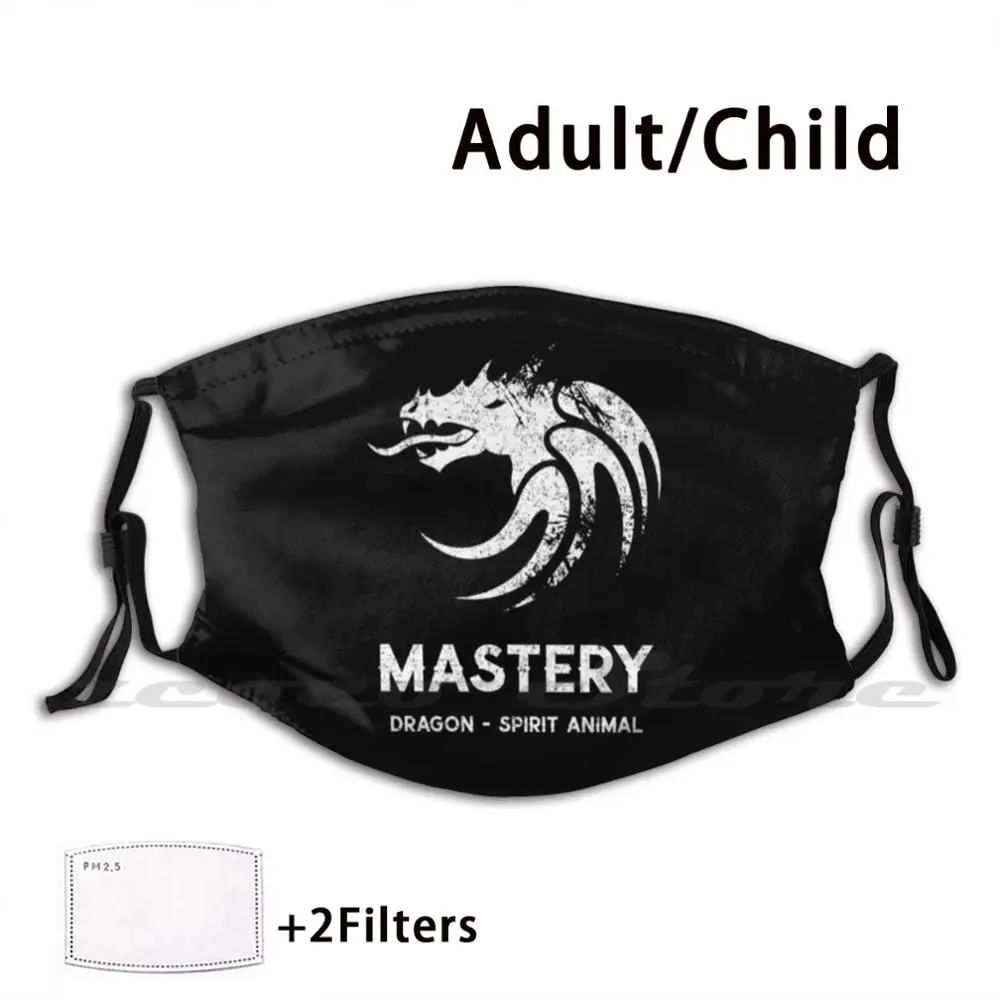 

Mastery White Dragon Spirit Animal Mask Adult Child Washable Pm2.5 Filter Logo Creativity White Dragon Spirit Animal Spiritual